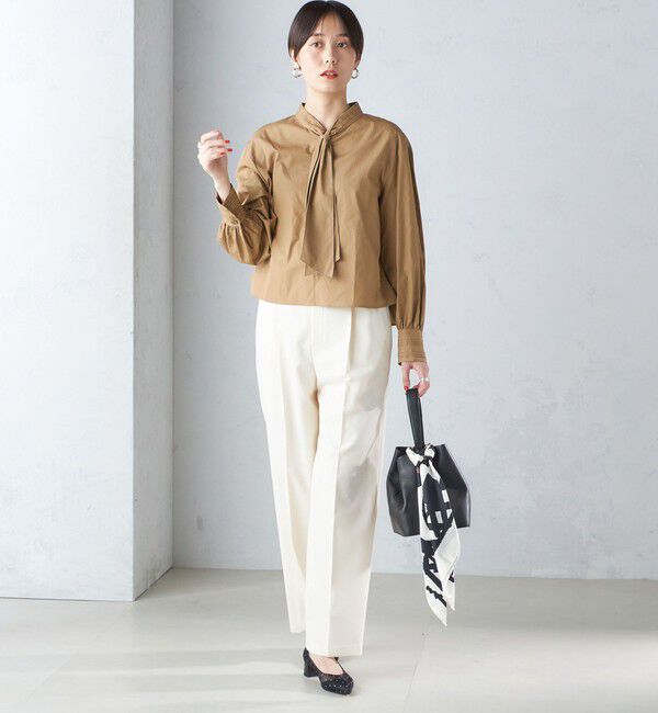 SHIPS for women「〈手洗い可能〉ブロード ボウタイ ブラウス」|シャツ・ブラウス|