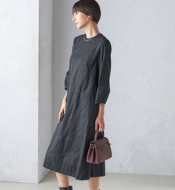 SHIPS for women「〈手洗い可能〉フラワー ジャカード フレア ワンピース」|ワンピース|