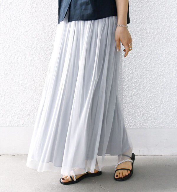 SHIPS for women「〈手洗い可能〉リバーシブル チュール カッセン スカート」|スカート|