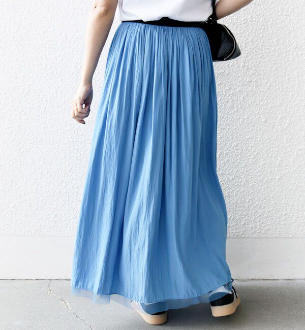 SHIPS for women「〈手洗い可能〉リバーシブル チュール カッセン スカート」|スカート|