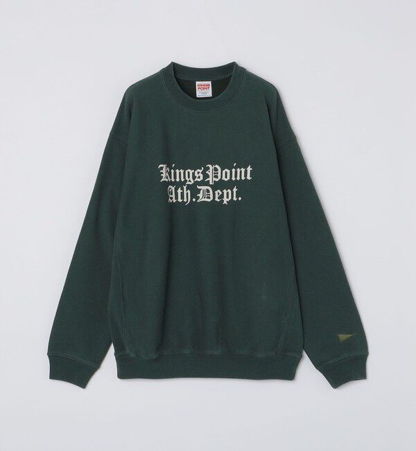 SHIPS「【SHIPS別注】KINGS POINT: ロゴ プリント スウェット プルオーバー」|スウェット・ジャージ|グリーン