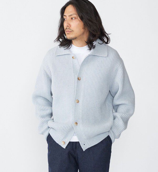 SHIPS「SHIPS: SOLOTEX(R) 畔編み ポロ ニット カーディガン」|カーディガン|