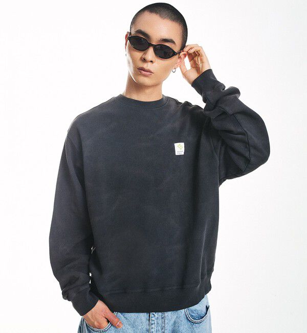 SHIPS「City Ambient Products: フロスト フェード スクエアロゴ スウェット」|スウェット・ジャージ|チャコールグレー