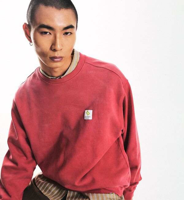 SHIPS「City Ambient Products: フロスト フェード スクエアロゴ スウェット」|スウェット・ジャージ|レッド