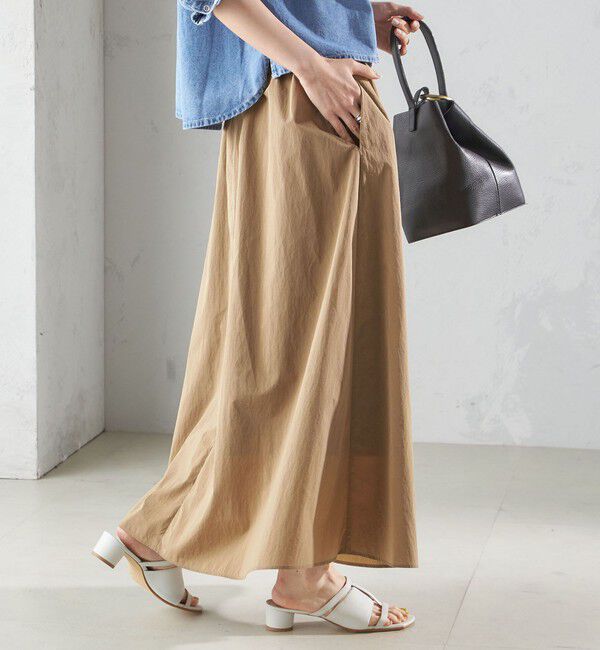 SHIPS for women「〈洗濯機可能〉LIMONTA EAST ビンテージ タフタ ギャザー スカート」|フレア|