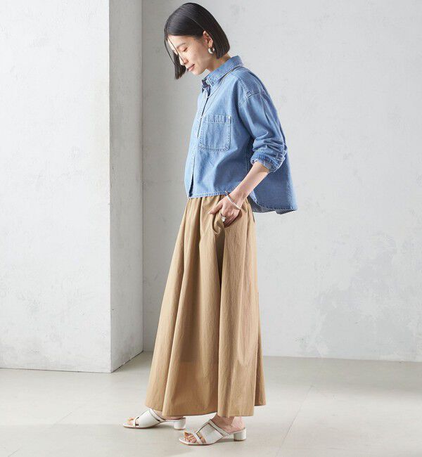 SHIPS for women「〈洗濯機可能〉LIMONTA EAST ビンテージ タフタ ギャザー スカート」|フレア|