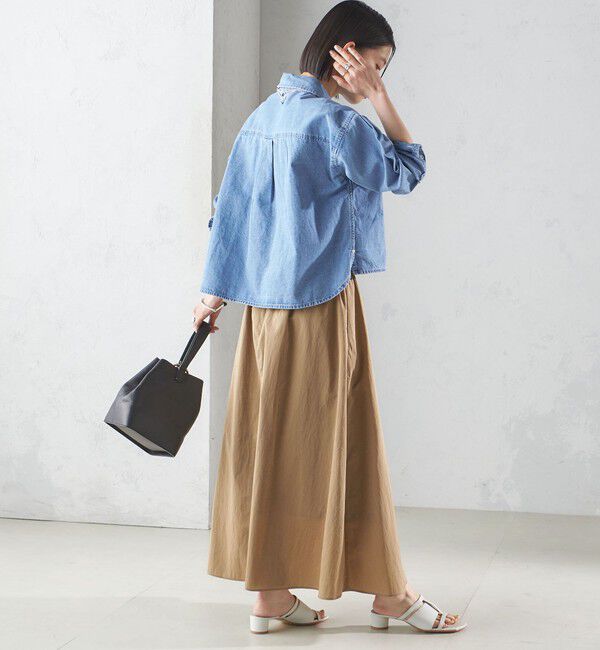 SHIPS for women「〈洗濯機可能〉LIMONTA EAST ビンテージ タフタ ギャザー スカート」|フレア|