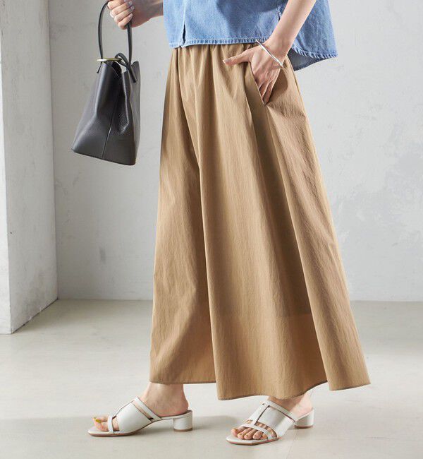 SHIPS for women「〈洗濯機可能〉LIMONTA EAST ビンテージ タフタ ギャザー スカート」|フレア|