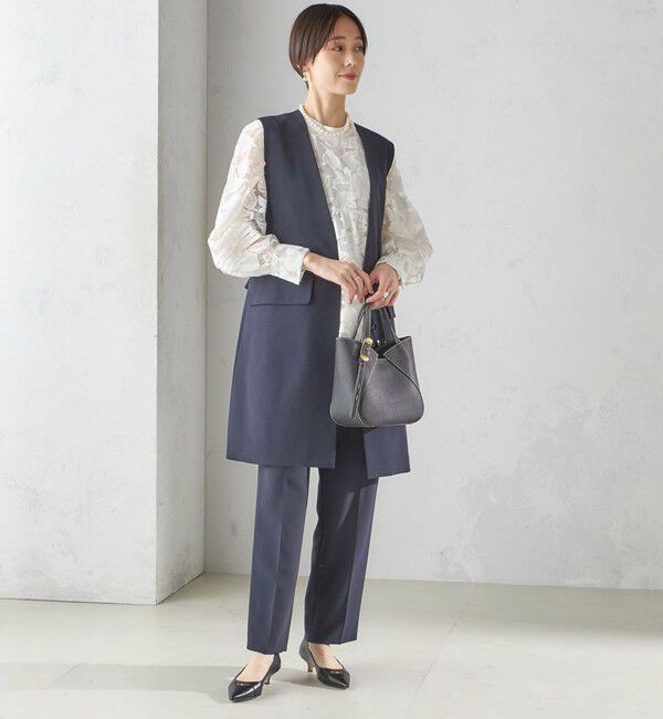 SHIPS for women「〈手洗い可能〉トリアセテート混 ロング ジレ（セットアップ対応可）」|ベスト・ジレ|