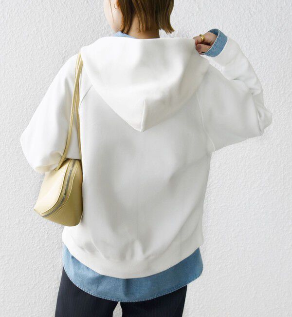 SHIPS for women「〈洗濯機可能〉ダンボール フーディー ジップ ブルゾン」|パーカー|