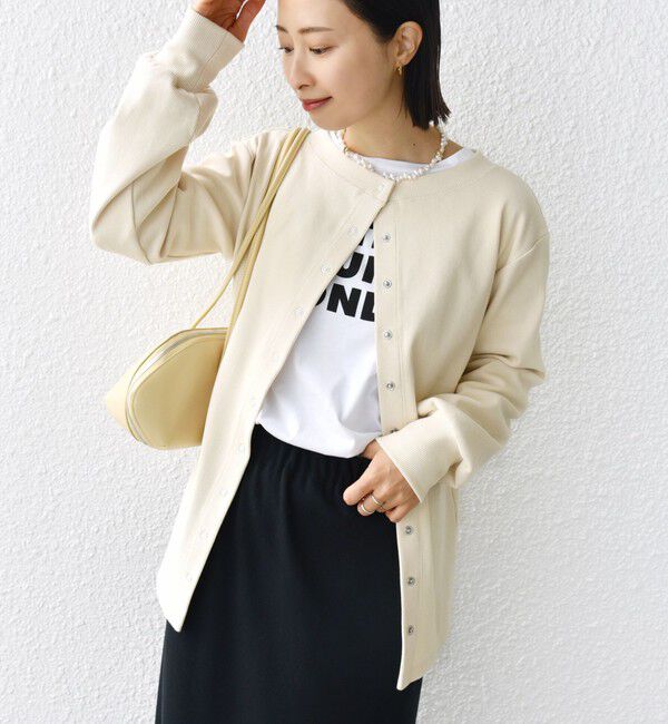 SHIPS for women「【WEB限定】〈手洗い可能〉ベア テレコ ミドル カーディガン」|カーディガン|