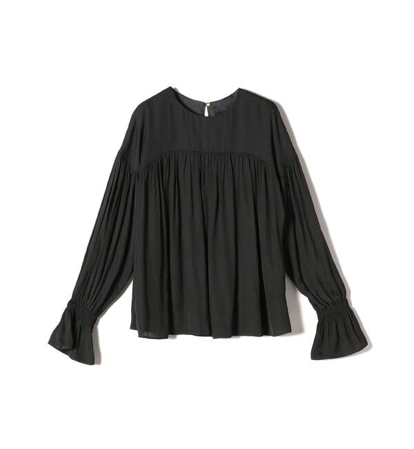 SHIPS for women「〈手洗い可能〉割繊 クルーネック ギャザー ブラウス」|シャツ・ブラウス|
