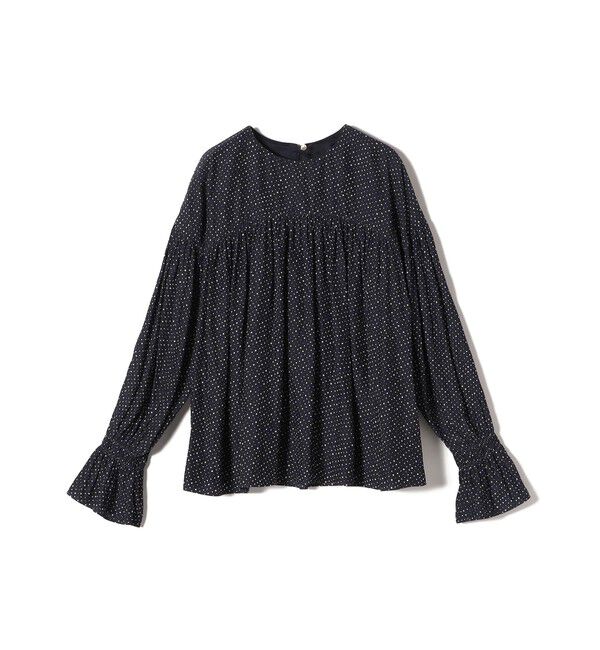 SHIPS for women「〈手洗い可能〉割繊 クルーネック ギャザー ブラウス」|シャツ・ブラウス|