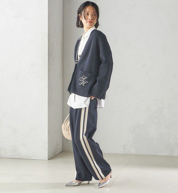 SHIPS for women「〈手洗い可能〉ワンポイント 刺繍 Vネック カーディガン」|カーディガン|