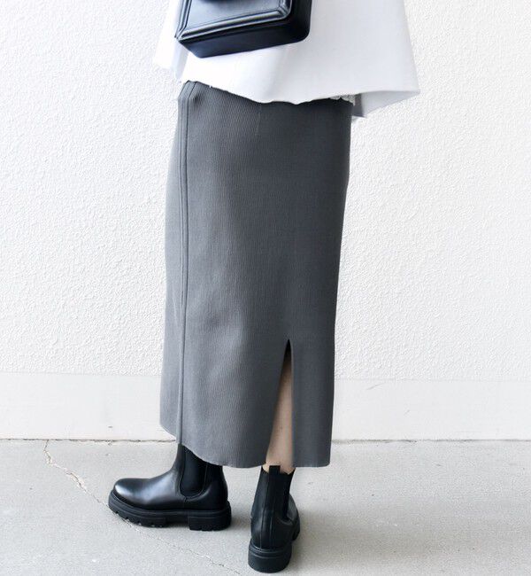 SHIPS for women「〈手洗い可能〉前後 2WAY リブ ニット スカート」|スカート|