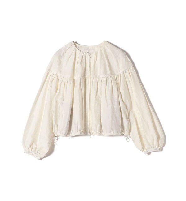 SHIPS for women「〈手洗い可能〉リネン混 シアー ギャザー ブルゾン」|ブルゾン・スタジャン|