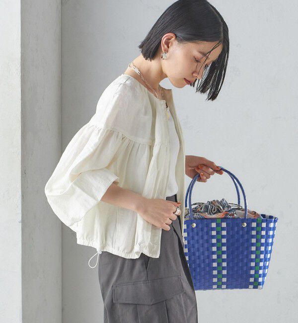 SHIPS for women「〈手洗い可能〉リネン混 シアー ギャザー ブルゾン」|ブルゾン・スタジャン|