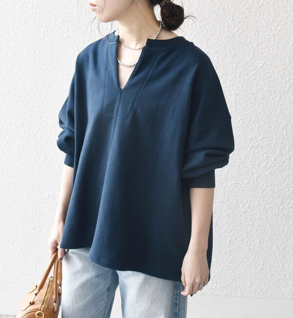 SHIPS any「【WEB限定】SHIPS any:〈洗濯機可能〉USAコットン 裏毛 スキッパー ルーズ スウェット」|スウェット・ジャージ|