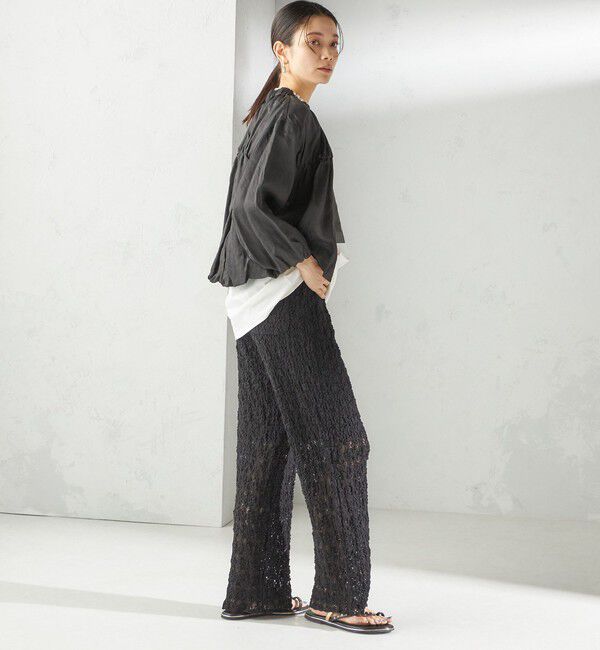 SHIPS for women「〈手洗い可能〉バック ギャザー リネン ジップ ブルゾン」|ブルゾン・スタジャン|