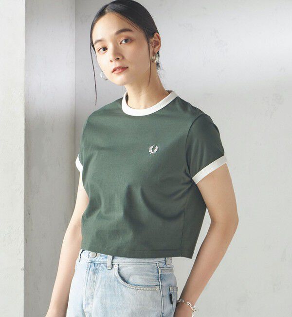 SHIPS for women「FRED PERRY:G9163 CROPPED RINGER TEE」|Tシャツ・カットソー|