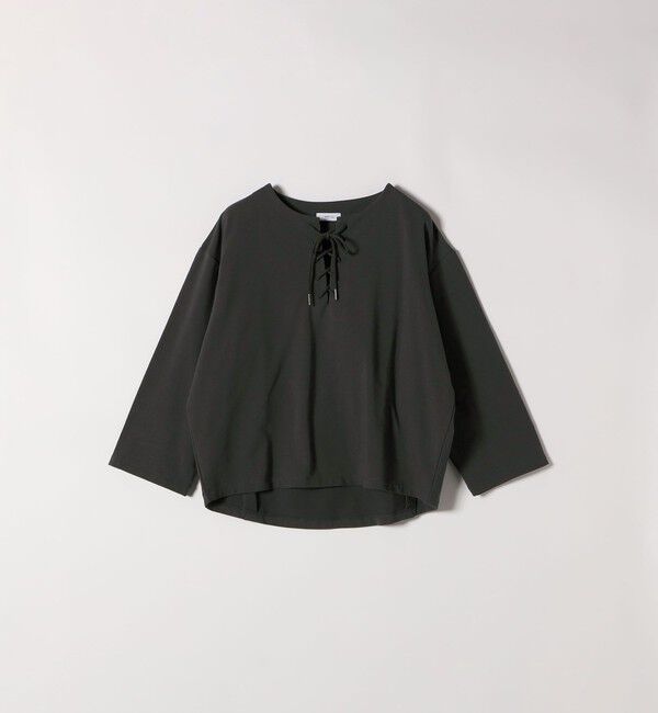 SHIPS any「SHIPS any:〈洗濯機可能〉インレイ レースアップ ロングスリーブ プルオーバー」|Tシャツ・カットソー|