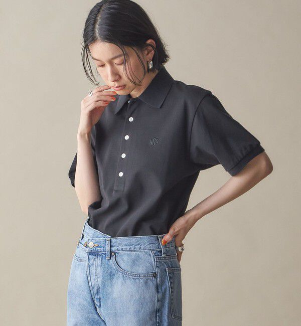 SHIPS for women「SHIPS NINE CASE:〈洗濯機可能〉ポロシャツ」|ポロシャツ|ブラック