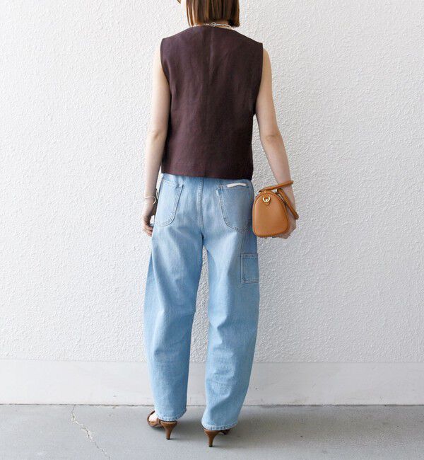 SHIPS any「SHIPS any:〈洗濯機可能〉ヨーロピアンフラックス リネン  Vネック コンパクト ベスト」|ベスト・ジレ|