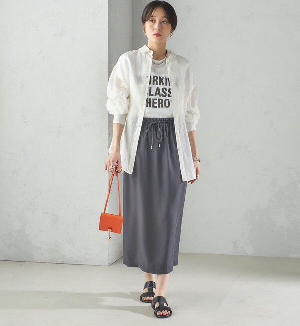 SHIPS for women「〈手洗い可能〉キュプラ混 ツイル ドロスト スカート」|スカート|