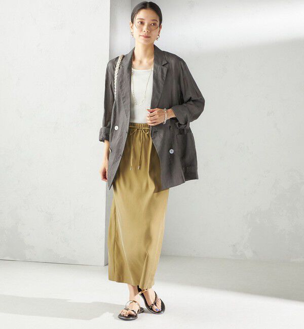 SHIPS for women「〈手洗い可能〉キュプラ混 ツイル ドロスト スカート」|スカート|