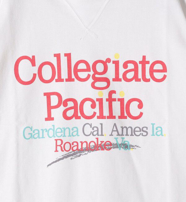 SHIPS any「【SHIPS any別注】Collegiate Pacific:〈洗濯機可能〉V ガゼット プリント & 刺繍 Tシャツ 25SS」|Tシャツ・カットソー|