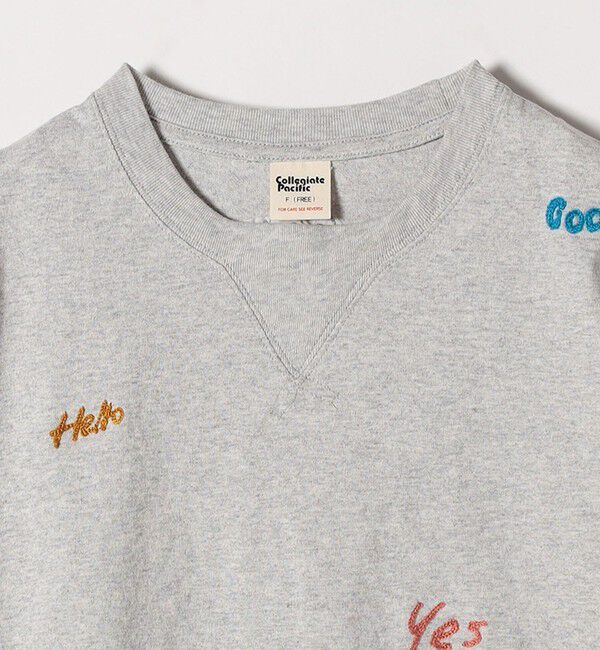 SHIPS any「【SHIPS any別注】Collegiate Pacific:〈洗濯機可能〉V ガゼット プリント & 刺繍 Tシャツ 25SS」|Tシャツ・カットソー|