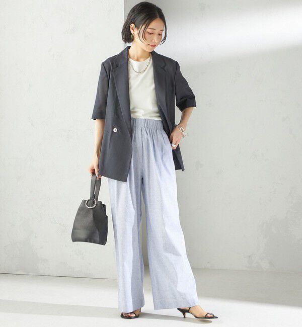 SHIPS for women「〈手洗い可能〉ダブル 半袖 ジャケット」|テーラードジャケット|