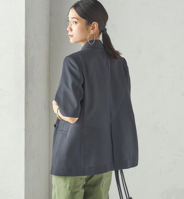 SHIPS for women「〈手洗い可能〉ダブル 半袖 ジャケット」|テーラードジャケット|