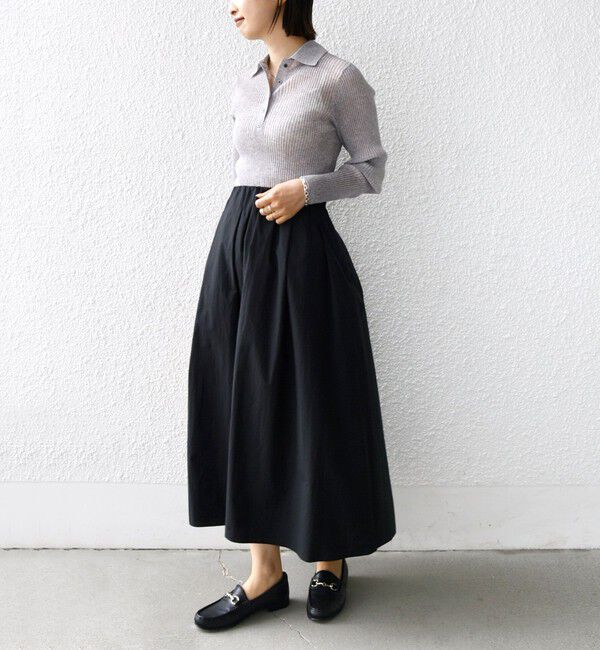 SHIPS for women「〈手洗い可能〉ライト タフタ タック フレア スカート」|スカート|