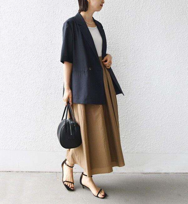 SHIPS for women「〈手洗い可能〉ライト タフタ タック フレア スカート」|スカート|