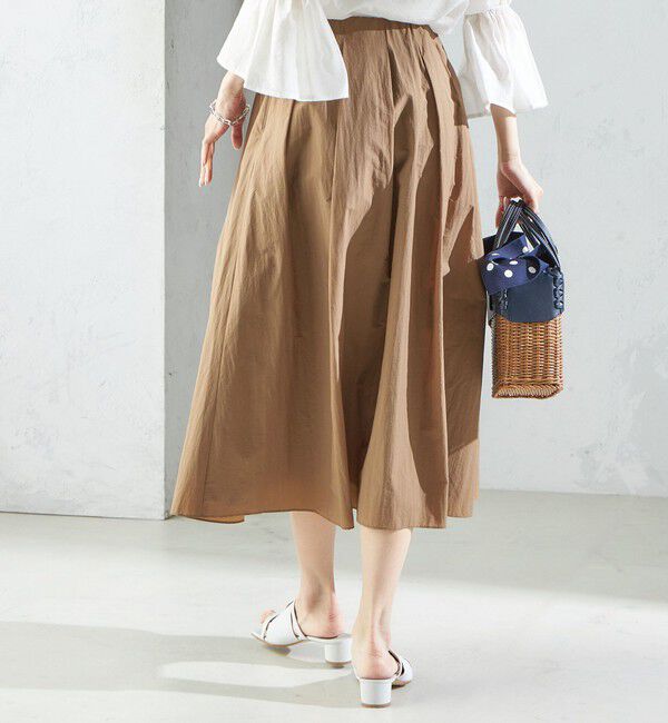 SHIPS for women「〈手洗い可能〉ライト タフタ タック フレア スカート」|スカート|