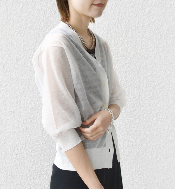 SHIPS for women「〈手洗い可能〉ラミー混 シアー カーディガン」|カーディガン|