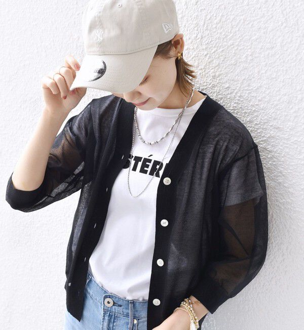 SHIPS for women「〈手洗い可能〉ラミー混 シアー カーディガン」|カーディガン|