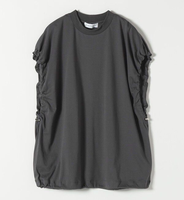 quaranciel「quaranciel:〈接触冷感/汗染み防止加工/洗濯機可能〉ドロスト ギャザー チュニック TEE」|Tシャツ・カットソー|