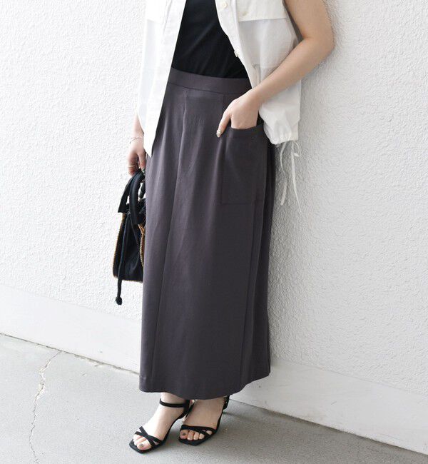 SHIPS any「《一部追加予約》SHIPS any:〈接触冷感/汗染み防止加工/洗濯機可能〉Iライン イージー スカート」|スカート|グレー系その他