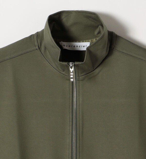 quaranciel「quaranciel:〈洗濯機可能〉ライト ポンチ ハーフジップ フレンチスリーブ TEE」|Tシャツ・カットソー|