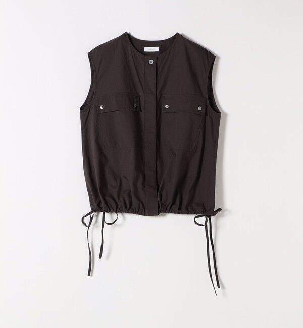 SHIPS any「SHIPS any:〈洗濯機可能〉ポプリン フレンチスリーブ ポケット ドロスト シャツ」|シャツ・ブラウス|