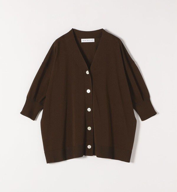 quaranciel「quaranciel:〈接触冷感/手洗い可能〉ワイド Vネック ハーフスリーブ シアー カーディガン」|カーディガン|