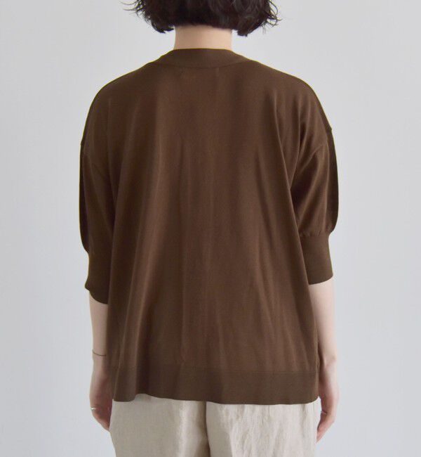 quaranciel「quaranciel:〈接触冷感/手洗い可能〉ワイド Vネック ハーフスリーブ シアー カーディガン」|カーディガン|