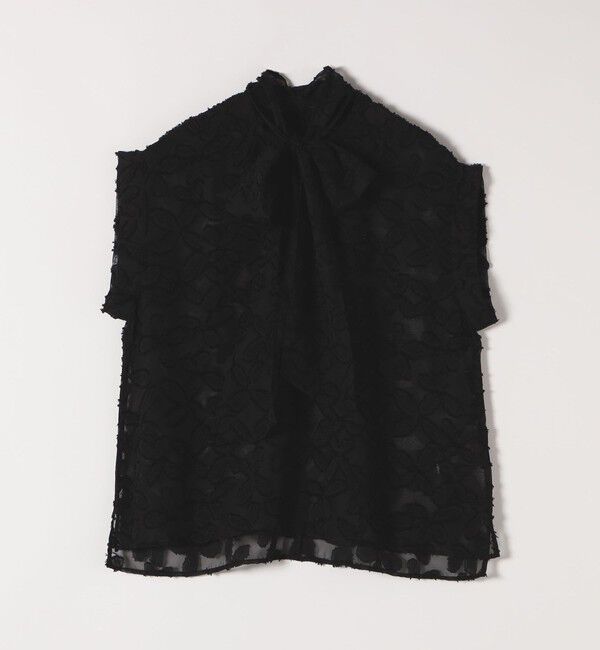 SHIPS any「SHIPS any:〈手洗い可能〉シアー フラワー ジャカード ボウタイ フレンチ ブラウス」|シャツ・ブラウス|