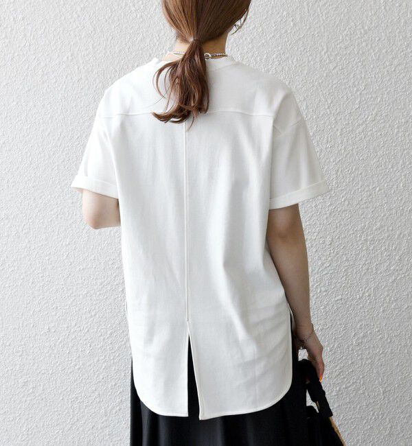 SHIPS any「SHIPS any:〈接触冷感/汗染み防止加工/洗濯機可能〉スリット ルーズ チュニック TEE」|Tシャツ・カットソー|