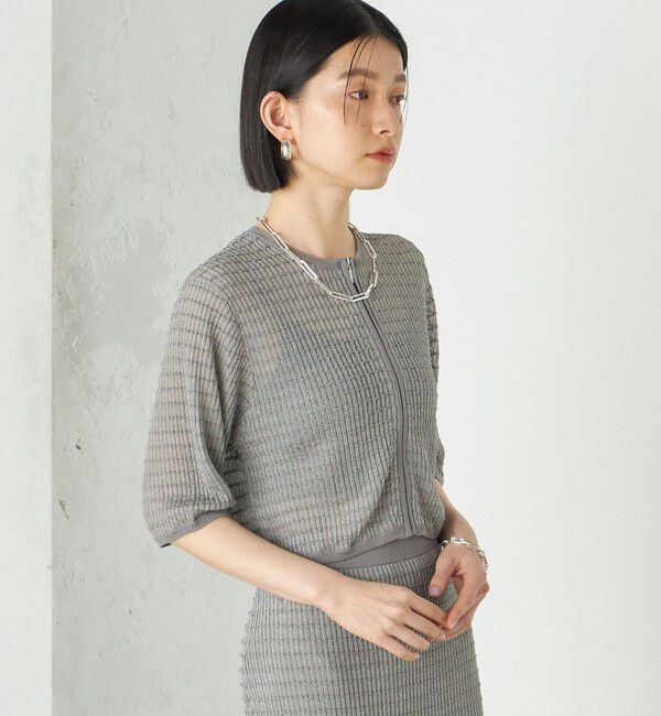 SHIPS for women「Wai＋:ジャカード シアー ジップ カーディガン」|カーディガン|