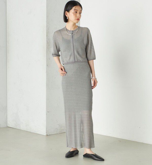 SHIPS for women「Wai＋:ジャカード シアー ジップ カーディガン」|カーディガン|