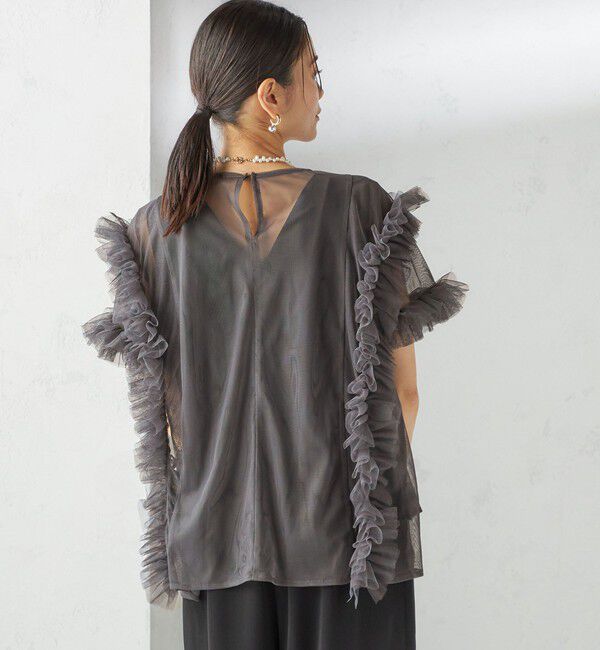 SHIPS for women「【SHIPS別注】kaene:チュール フリル スリーブ オールインワン（セレモニー対応可）」|オールインワン|