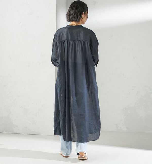 SHIPS for women「〈手洗い可能〉ラミー 4 スタンドカラー シャツ ワンピース」|ワンピース|